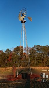 reference windmill photo is 8' head on 33' tower