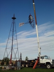 Installing an Aermotor on a 40' tower          