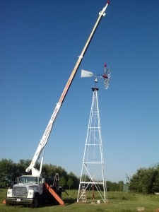 Installing an Aermotor on a 47' tower       